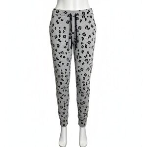 Tabitha Webb Sleepwear Leopard Print Joggers Small Gray Cheetah Lounge Cozy Soft